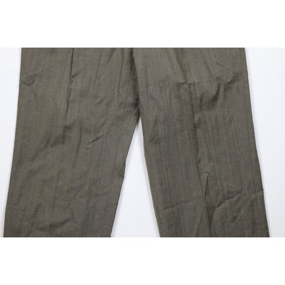 Vintage 70s Streetwear Mens 34x30 Wool Herringbone Wide Leg Chino Pants USA - Picture 3 of 12